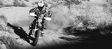 Cyclist riding Dirt Bike