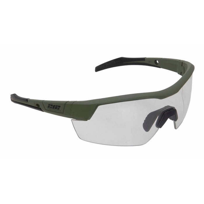 Premium Ballistic Impact Rated Clear Lens Anti-Fog Safety Glasses in Drab Green 12-Pair Bulk Pack