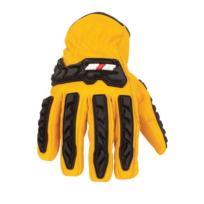 Cut Resistant Impact Leather Rancher / Driver Gloves (ANSI Level A5)