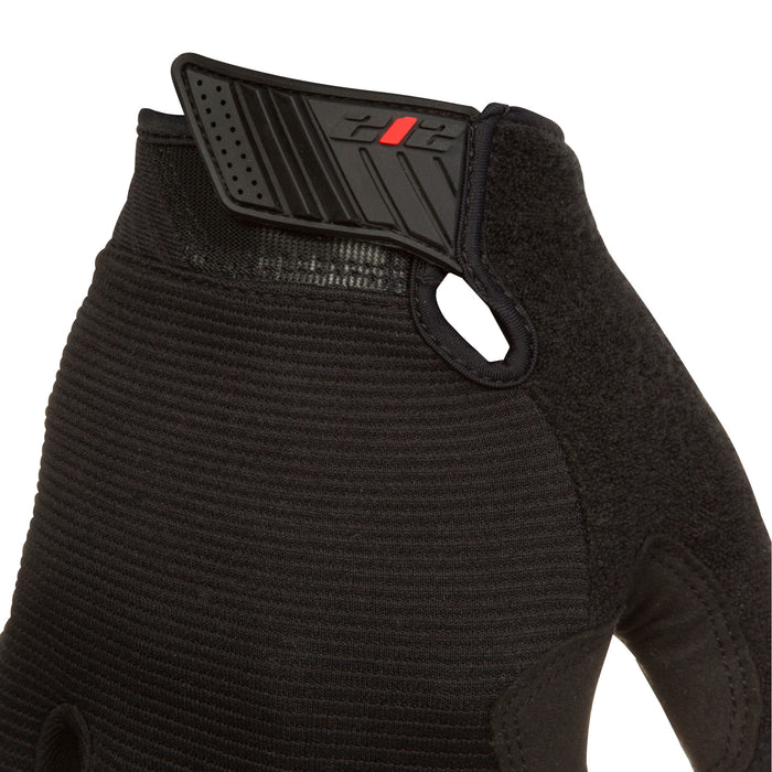 Silicone Grip Touch-Screen Compatible Mechanic Gloves in Black with Red Palm