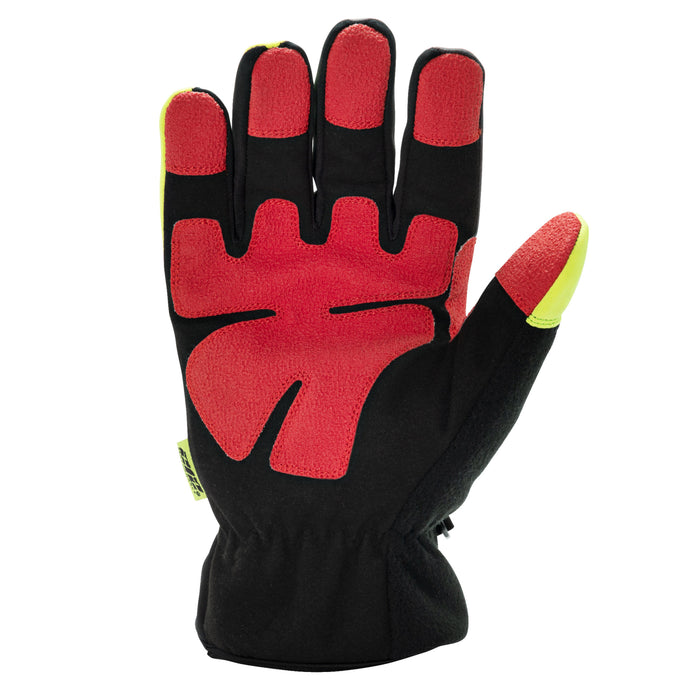 Waterproof Fleece Lined Cut Resistant Tundra Winter Work Gloves in Gray, Red, Black and Yellow