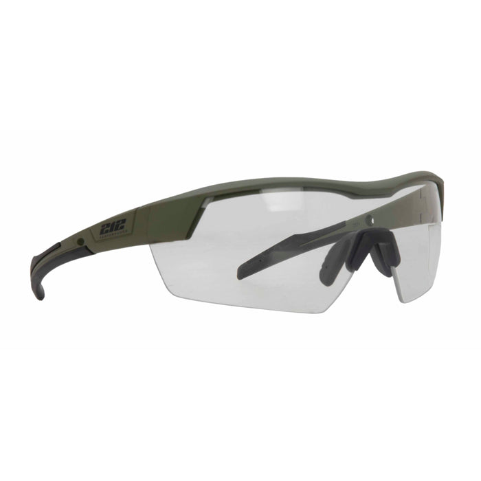 Premium Ballistic Impact Rated Clear Lens Anti-Fog Safety Glasses in Drab Green 12-Pair Bulk Pack