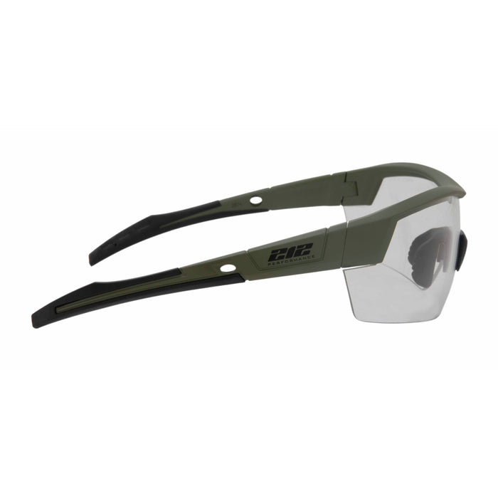 Premium Ballistic Impact Rated Clear Lens Anti-Fog Safety Glasses in Drab Green 12-Pair Bulk Pack