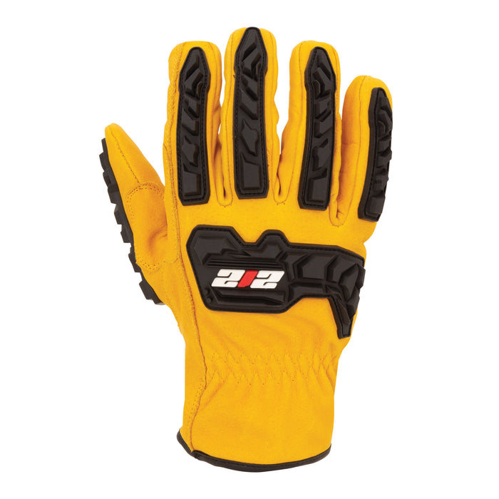 Cut Resistant Impact Leather Rancher / Driver Gloves (ANSI Level A5)