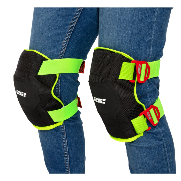 Breathable Mesh Gel Core Foam Knee Pads with Hi-Viz Straps